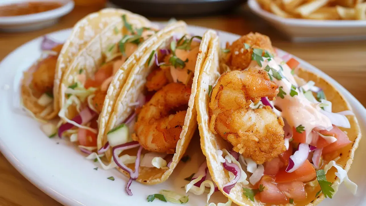 Easy Battered Shrimp Tacos, La Paz Style