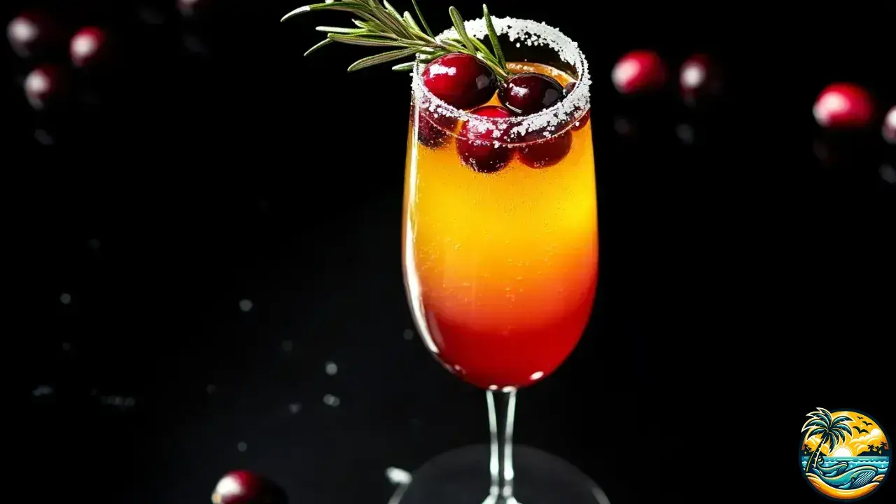 Frosted Cranberry Mimosa Mocktail