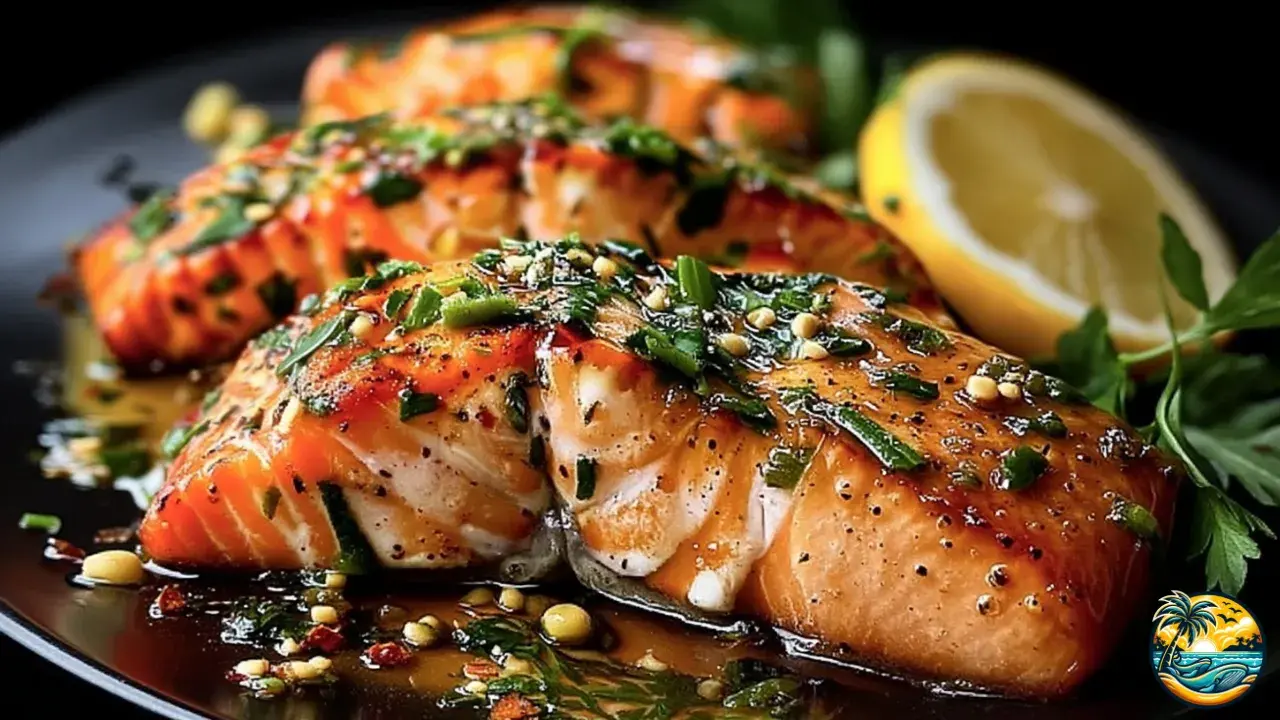 Marinated Salmon with Garlic and Herbs