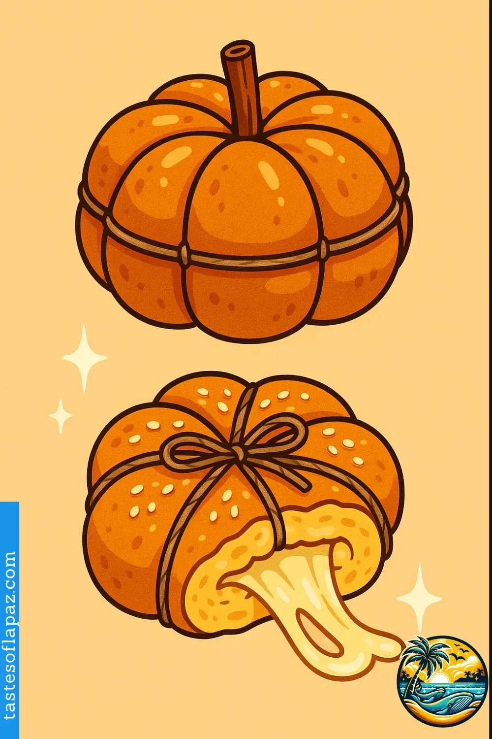 Pumpkin-Shaped Cheesy Buns